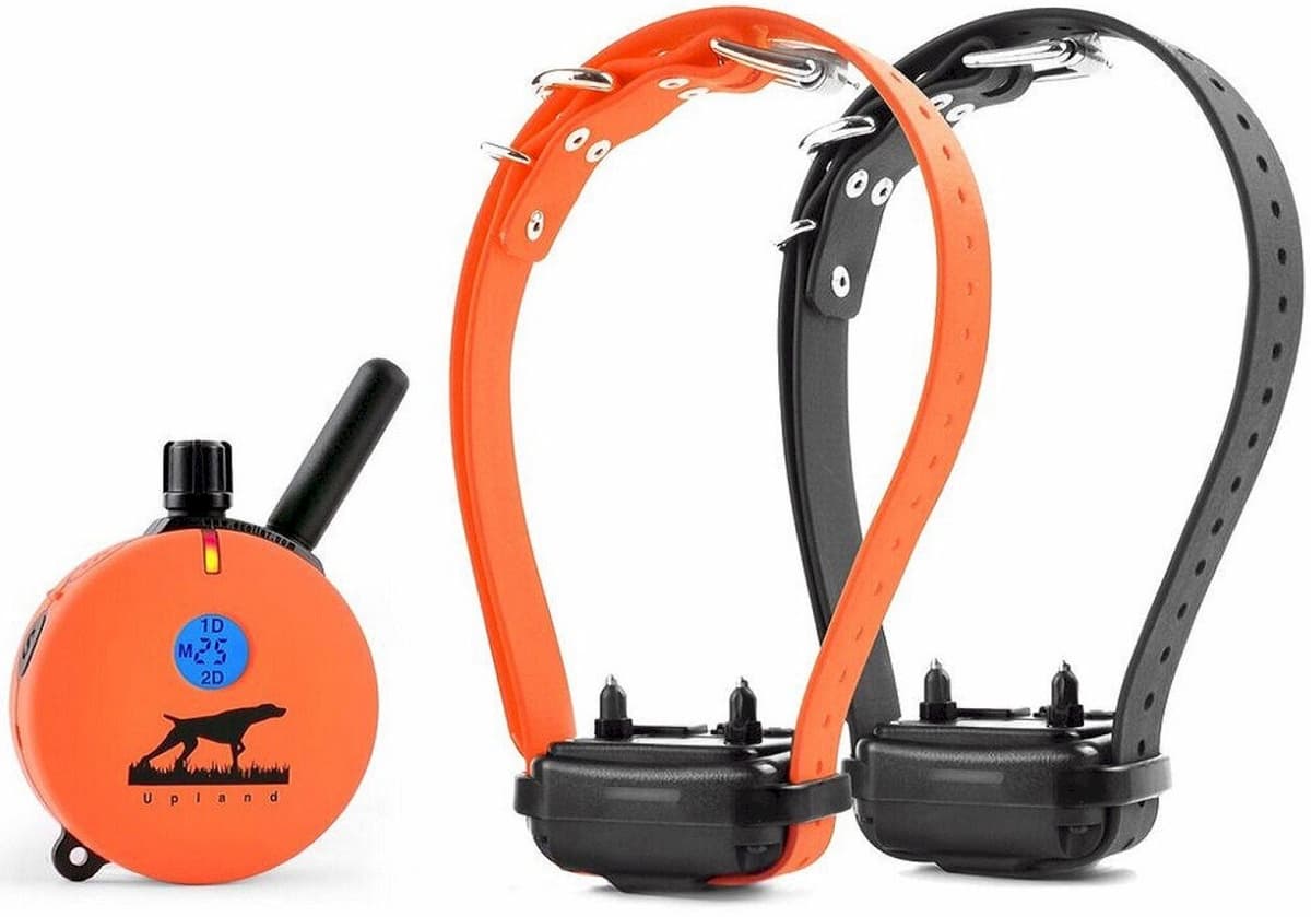 Collar de Entrenamiento para Perros Educator E-Collar Humano con Control Remoto, 100 Niveles de Estimulación Segura, Luz Nocturna, Impermeable, Recargable, 1 Milla para 2 Perros Grandes, Naranja UL-1202