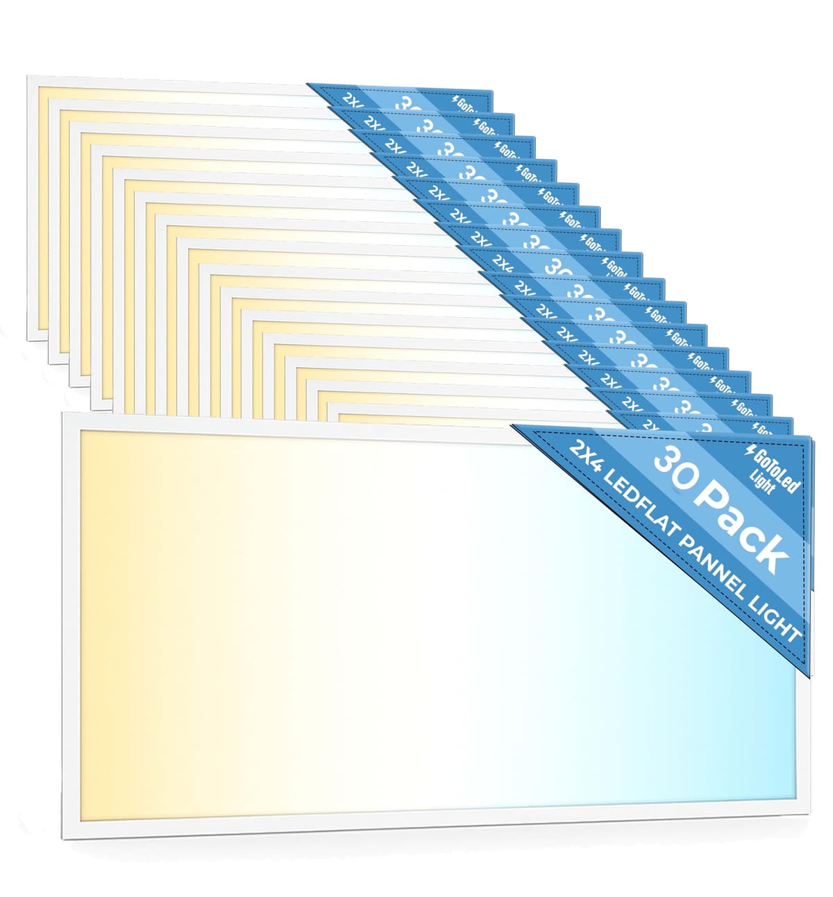 Panel LED 2x4 GoToLed 30-72W seleccionable, 5 CCT, dimmable, ETL DLC (pack 30) LEP_2X4CCT_30PACK