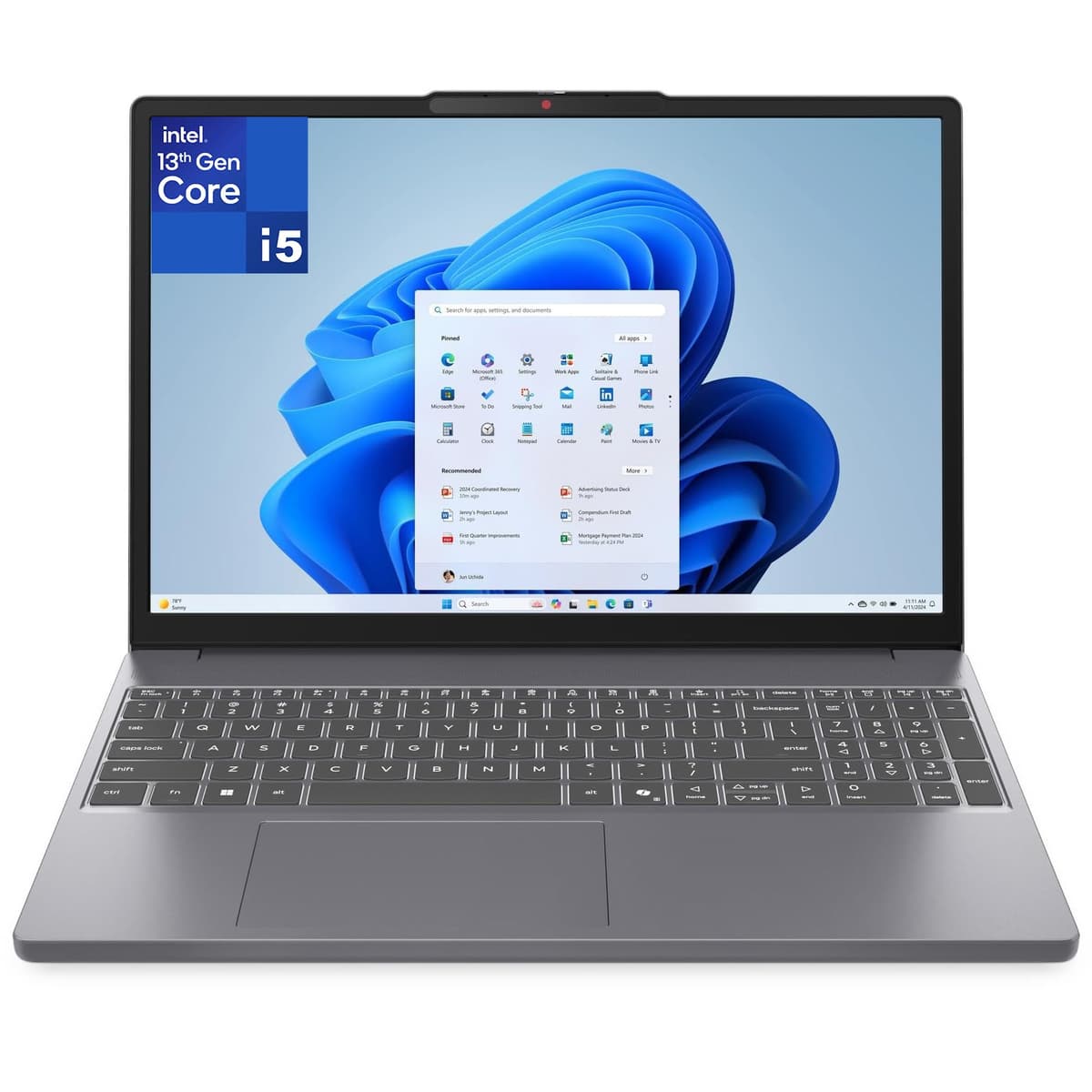 Computadora portátil Lenovo para negocios y hogar, Intel Octa-Core i5-13420H, 16GB DDR5, 512GB SSD PCIe, Bluetooth 5.2, WiFi 6, IdeaPad 15" FHD+, Copilot AI PC, Gris Luna, Windows 11 Home IdeaPad Slim 3