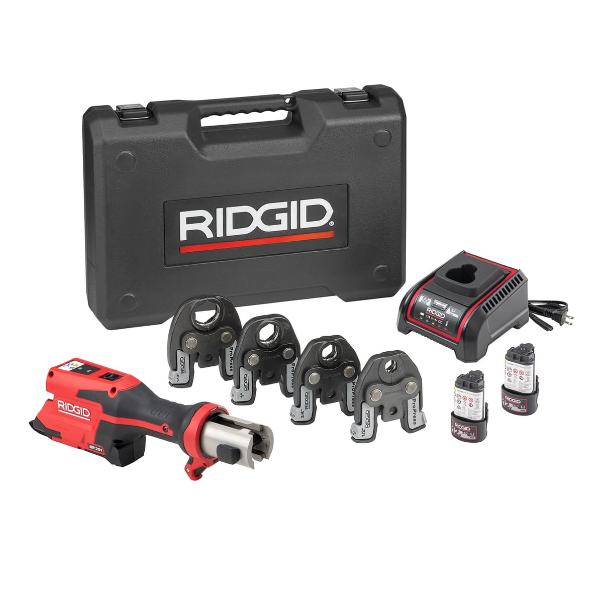 RIDGID 78148 RP 251 Compact Press Tool Battery Kit con ProPress Jaws (1/2" a 1-1/4")