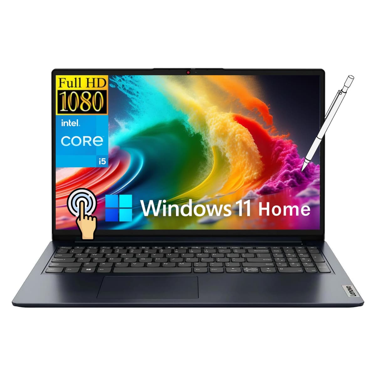 Lenovo IdeaPad 15.6" Pantalla Táctil FHD para Negocios, Estudiantes y Hogar, Intel 13ª Gen i5-1335U de 6 Núcleos, 16GB RAM 512GB SSD, Windows 11 Home, Lector de Tarjetas SD, Wi-Fi 6, Bluetooth, con Lápiz Stylus Lenovo Laptop