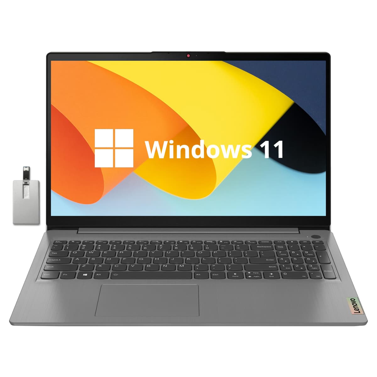 Lenovo Ideapad 3i 15.6" FHD táctil, Intel i3-1115G4, 40 GB RAM, SSD PCIe 2 TB, Intel UHD Graphics, teclado numérico, cámara HD 720p, WiFi 6, Windows 11 Home, gris, tarjeta USB Hotface 128 GB 09-YB20-ELS5