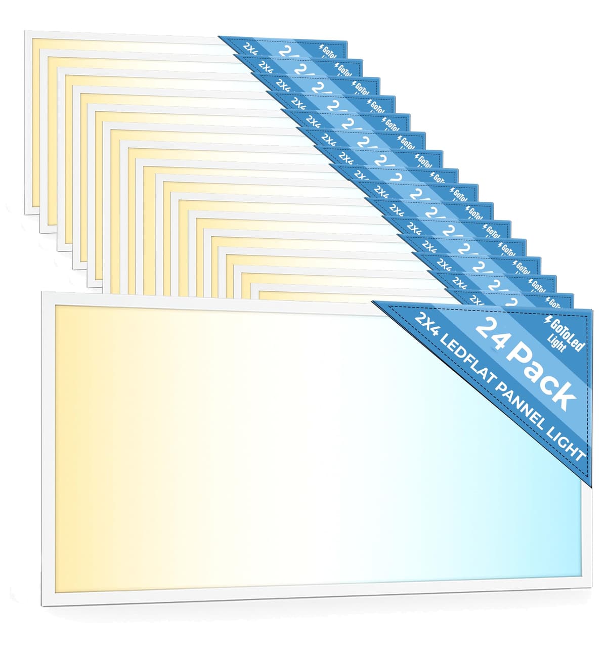 Panel LED 2x4 GoToLed 30-72W seleccionable, 5 CCT, dimmable, ETL DLC (pack 24) LEP_2X4CCT_24PACK