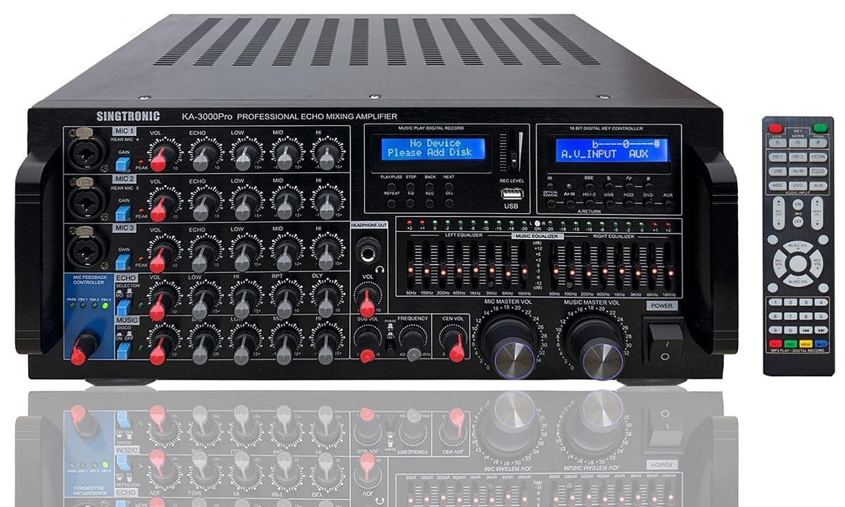 Singtronic KA-3000Pro Amplificador mezclador profesional karaoke DJ/KJ 3000W