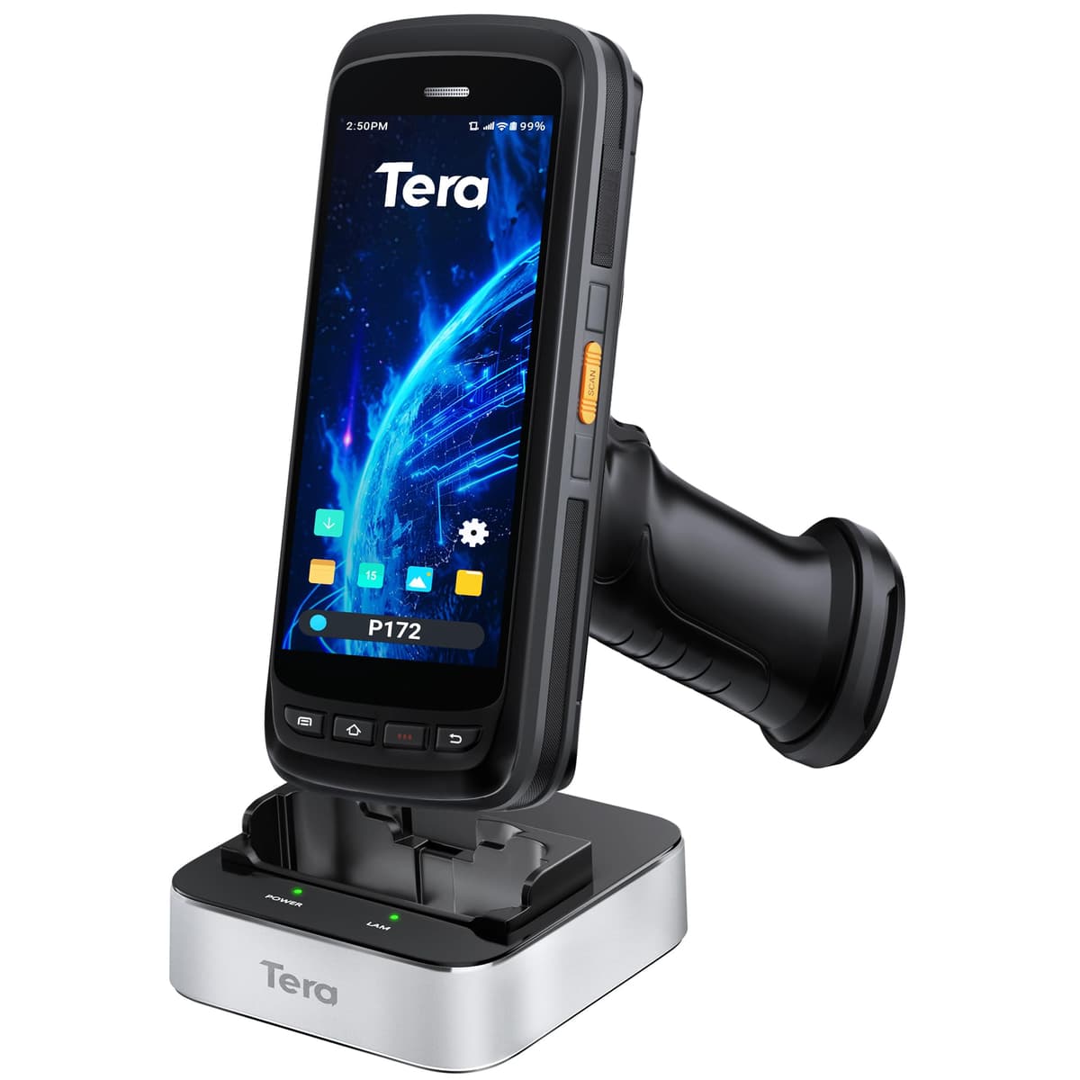 Tera P172 PDA escáner de códigos de barra Android 11 con cradle, grip y batería 8000mAh