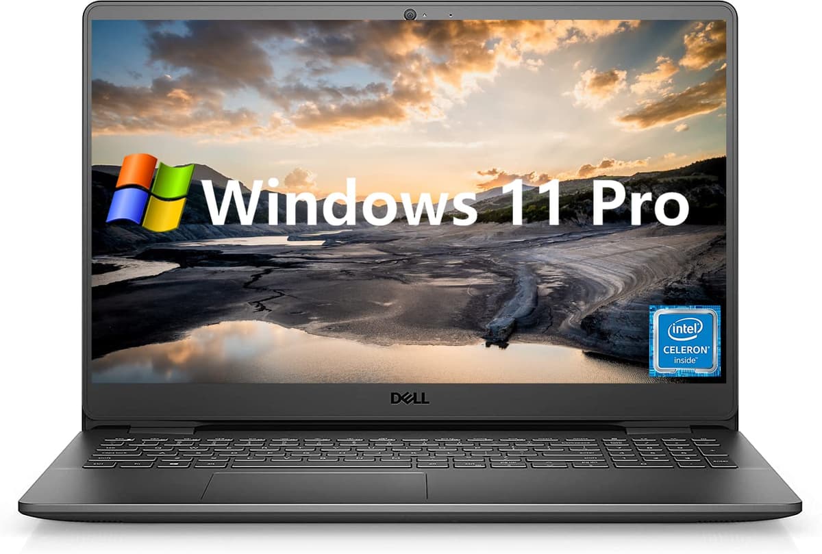 Dell Inspiron 3000 Laptop Empresarial, 15.6" HD, Procesador Intel Celeron N4020, Windows 11 Pro, 16GB RAM, 512GB SSD, Gráficos Intel UHD, Wi-Fi, HDMI, Cámara Web, Bluetooth, Lector de Tarjetas SD, Negro