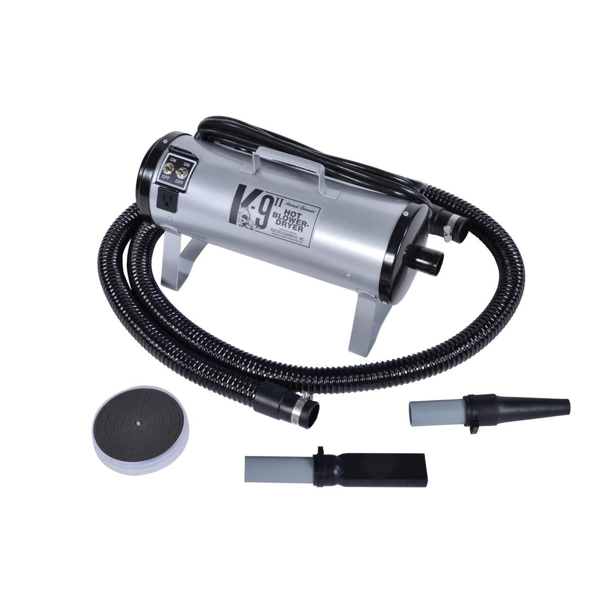Secador de Perros K9 II de Electric Cleaner Company - Secador de Alta Potencia, 10' Manguera, Deshedding, Plata