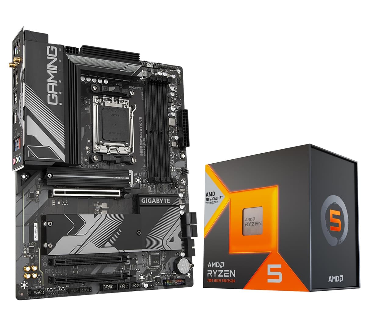 INLAND Micro Center Paquete con Procesador AMD Ryzen 5 7600X3D y Placa Madre GIGABYTE B650 Gaming X AX V2 (AM5, ATX, DDR5, USB 3.2 Gen2x2 Tipo-C, Wi-Fi 6E) 7600X3DB650GAMXAXV2