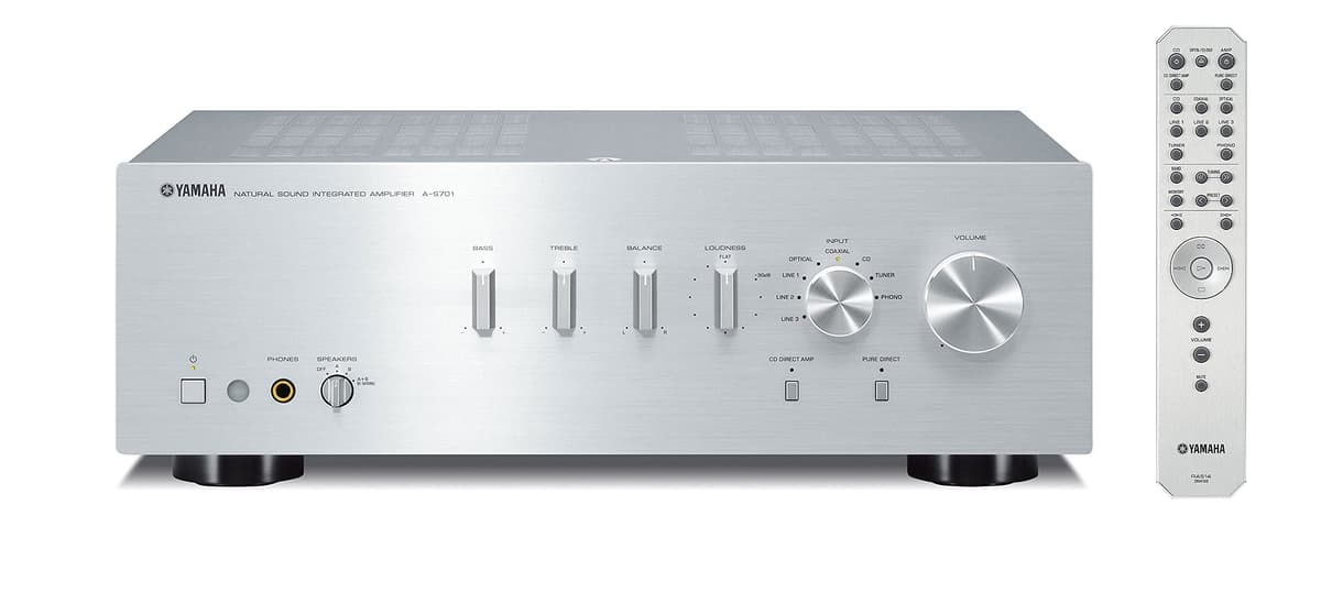Yamaha A-S701SL Amplificador Estéreo Integrado Natural Sound (Plata) (Reacondicionado) A-S701SL-cr