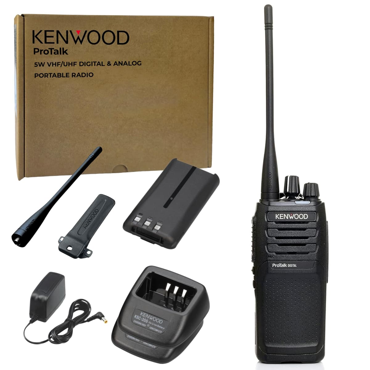 KENWOOD ProTalk NX-P1300NU Radio UHF 5W Digital/Analógico con AMBE+2, VOX y Resistencia MIL-STD/IP54/55 NX-P1300NUK