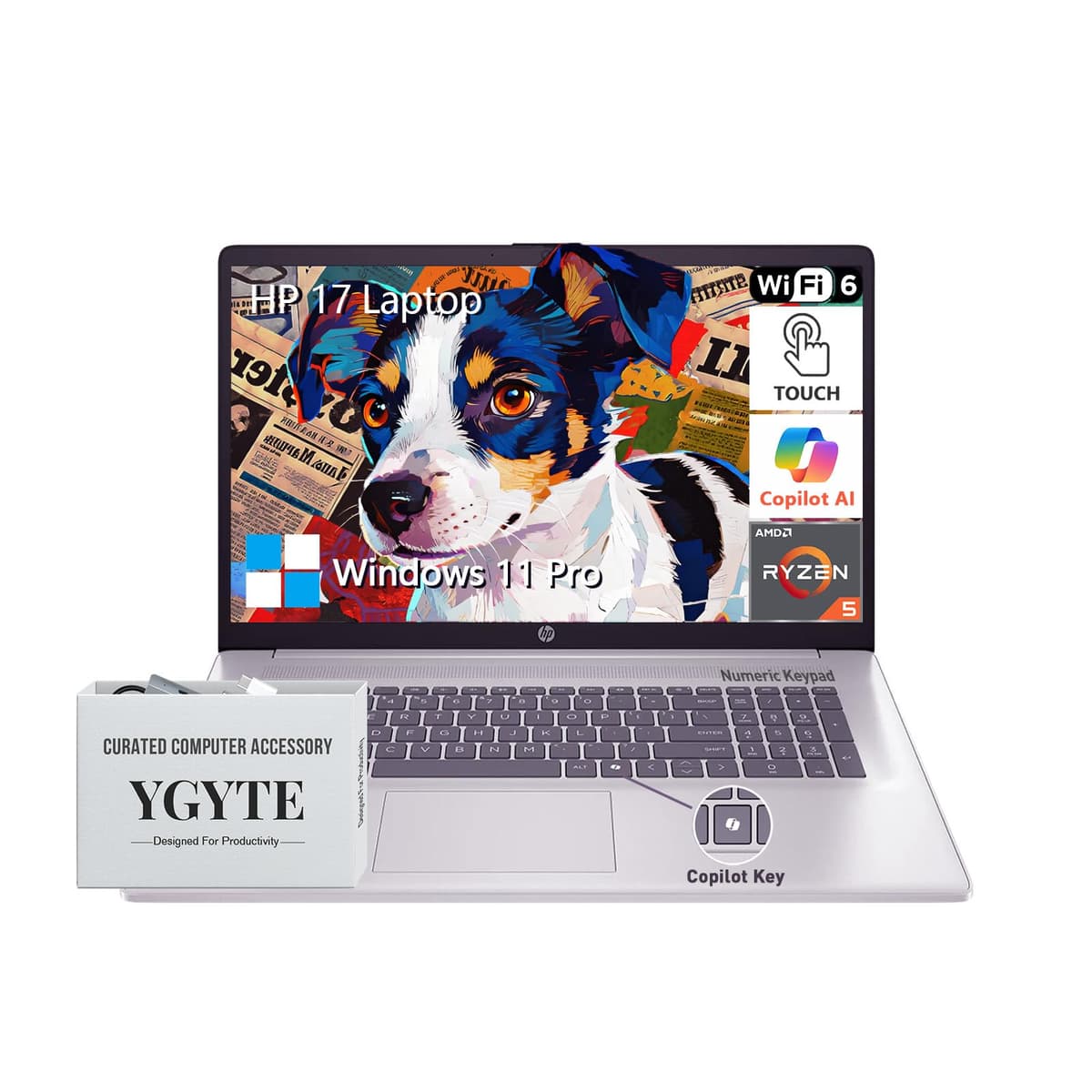 HP 17" Notebook con pantalla táctil - AMD Ryzen 5, 32GB RAM, 2TB SSD, Windows 11 Pro AMD Ryzen 5 6600U