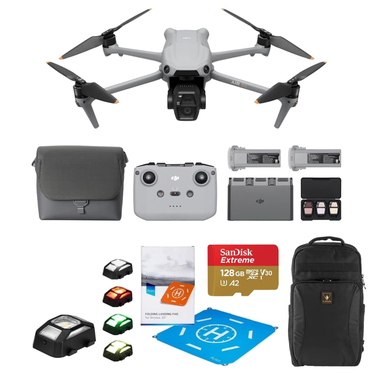 DJI Air 3S Fly More Combo con RC 2 y 3 Baterías Dual-Camera (Wide + Tele)