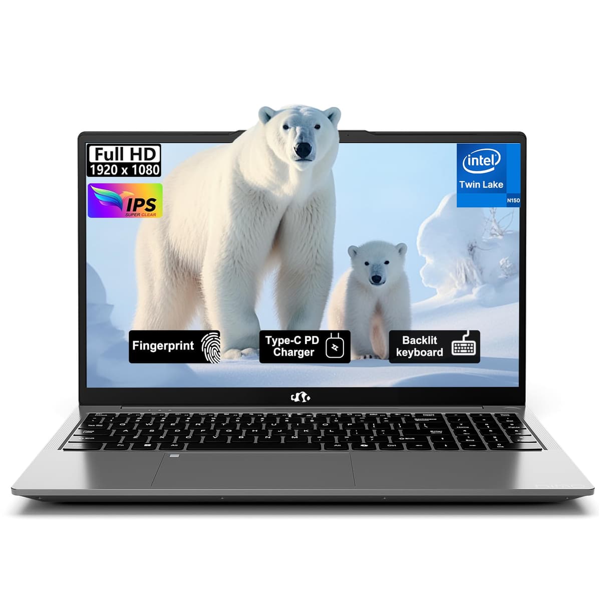 NIMO Laptop 15.6" FHD, Intel Pentium N150 (rinde como i3-1115G4, 4 núcleos hasta 3.6 GHz), teclado retroiluminado, cargador Type-C 65W, huella dactilar, 8GB RAM 512GB SSD, para hogar, estudiantes y negocios NIMO N157