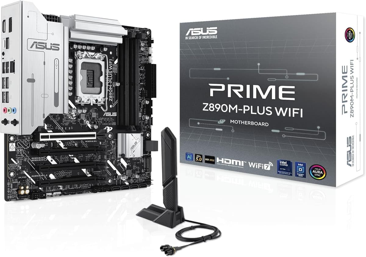Asus Repuesto Prime Z890M-Plus WiFi Intel Z890 LGA 1851 (Socket V1), W129021709 (Z890 LGA 1851 (Socket V1) Micro ATX) 90MB1J80-M0EAY0