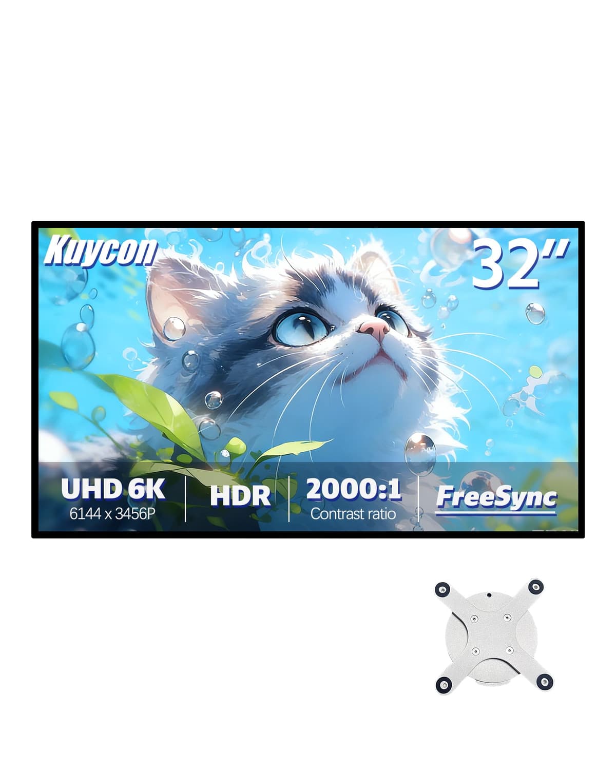 Kuycon G32P 32" 6K IPS Black Monitor 6144x3456, 99% sRGB, HDR10, USB-C 100W, FreeSync K-G32P