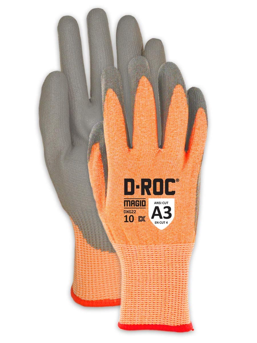 MAGID D-ROC ANSI A3 18-Gauge Polyurethane Coated Work Gloves, 96 pares, talla 5/XXS DXG225-96