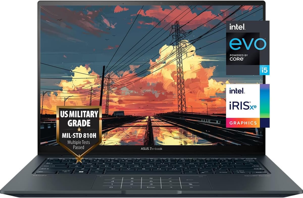 ASUS Zenbook 14.5" 2.8K (2880 x 1800) 120Hz OLED Táctil, Intel Core i5-13500H (Mejor que i7-1360P), Teclado Retroiluminado, Lector de Huellas, Harman/Kardon, Windows 11 Pro, con Paquete WOWPC (8GB RAM | SSD PCIe 256GB)