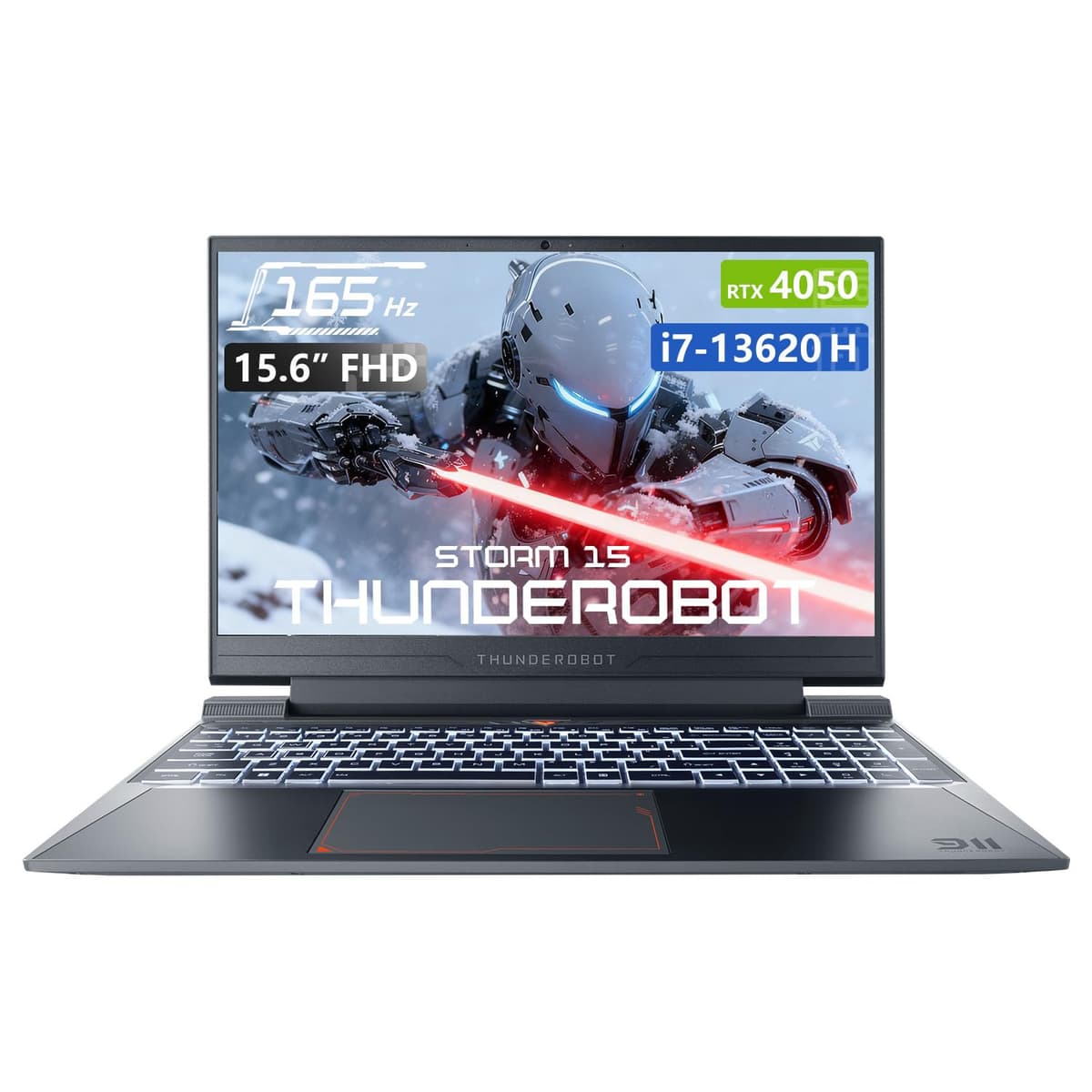 Thunderobot Storm 15 4050 Laptop Gamer, Intel Core i7-13620H, GeForce RTX 4050, Pantalla 15.6" FHD 165Hz, 16GB RAM, 1TB SSD, Teclado Retroiluminado, HDMI, Wi-Fi, Windows 11 Home, Negro