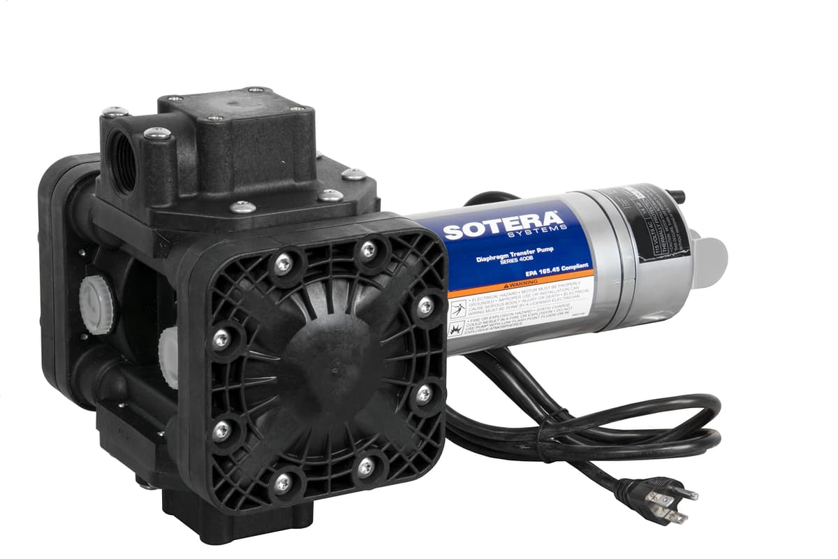 Sotera SS460B Bomba de transferencia química con manguera de descarga y boquilla manual
