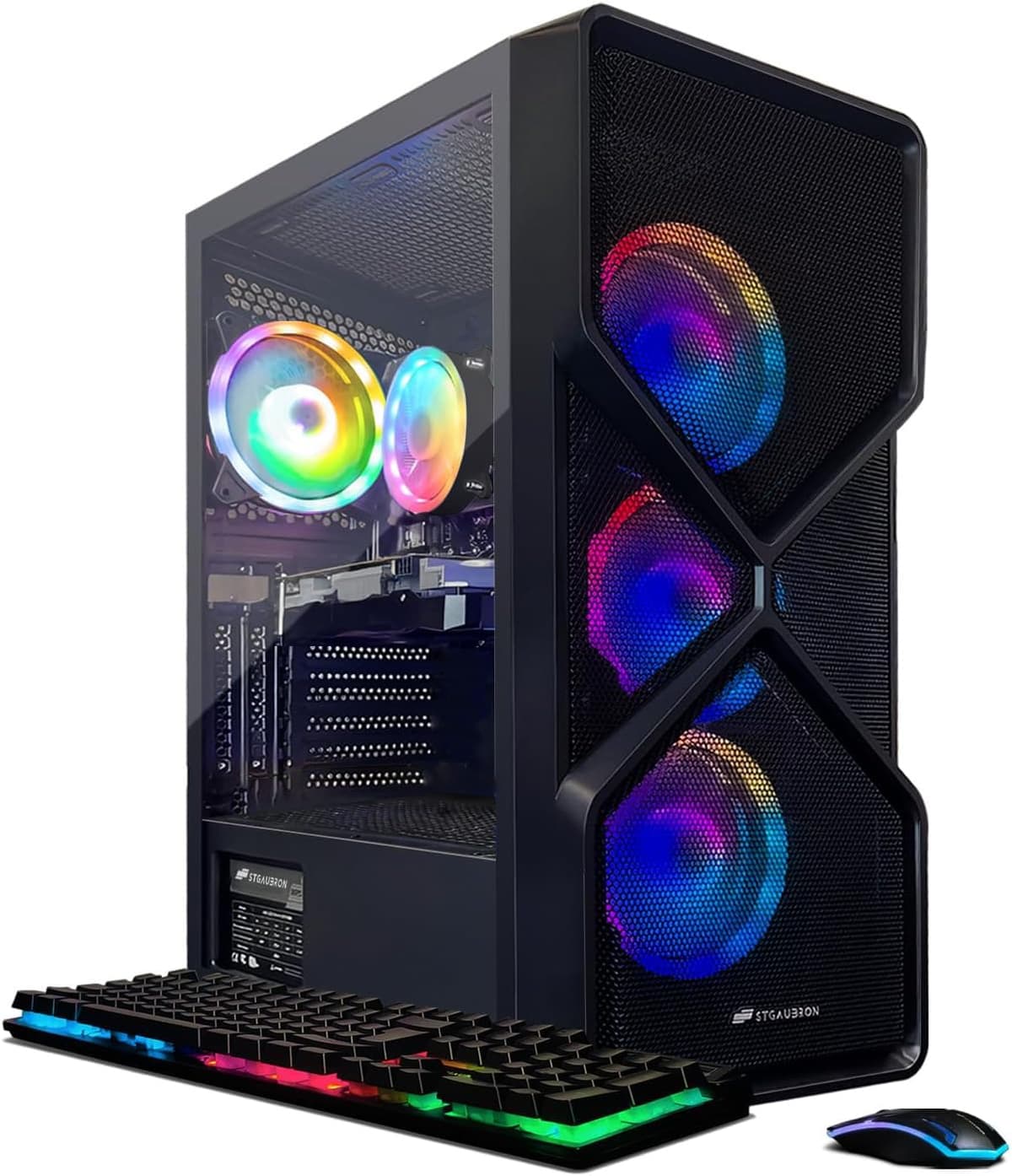 PC de Escritorio Gaming STGAubron, Intel Core i5-9400F hasta 4.1 GHz, GeForce RTX 2060 6GB, 16GB DDR4, SSD 1TB, WiFi 6, BT 5.2, 4 Ventiladores RGB, Windows 11 Home ABR1324