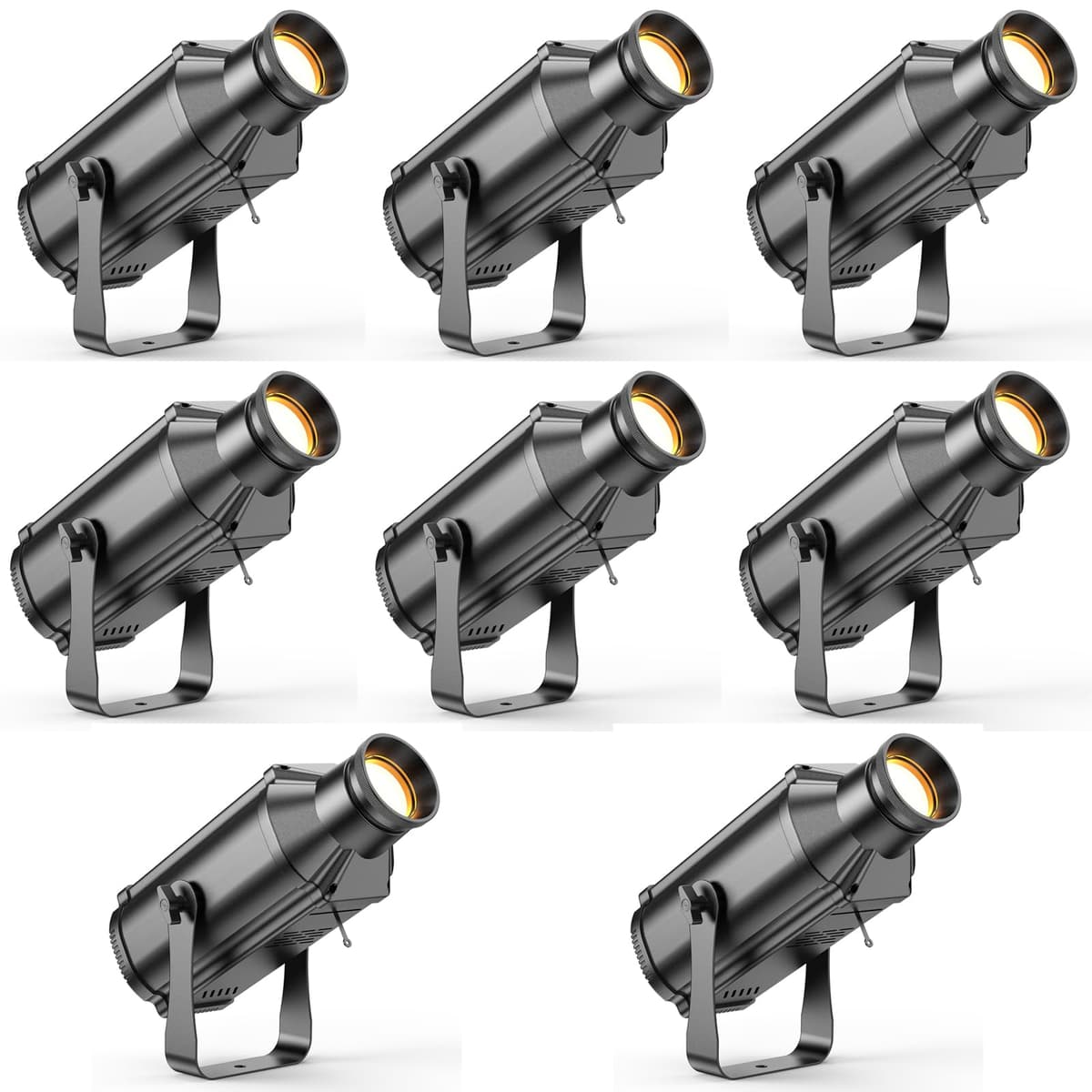 Fancybling LEKO Profile 100W COB - Spot LED bicolor 3200K-5600K con zoom y DMX512, pack de 8 CYH-ZQ07052X8US-GYY