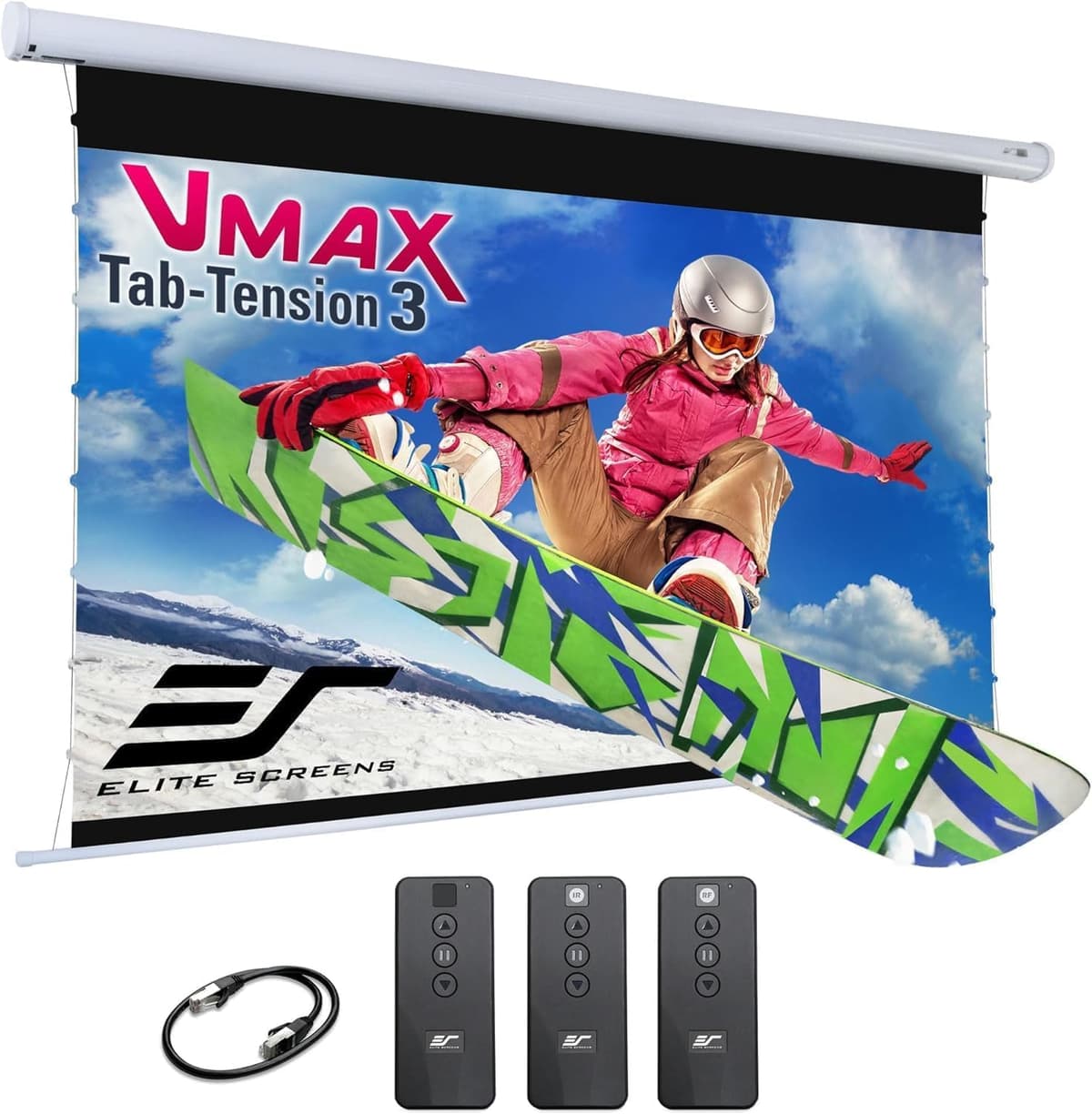 Elite Screens VMAX Tab-Tension 3 Series 120" Motorized (16:9) VMAXT120XWH3