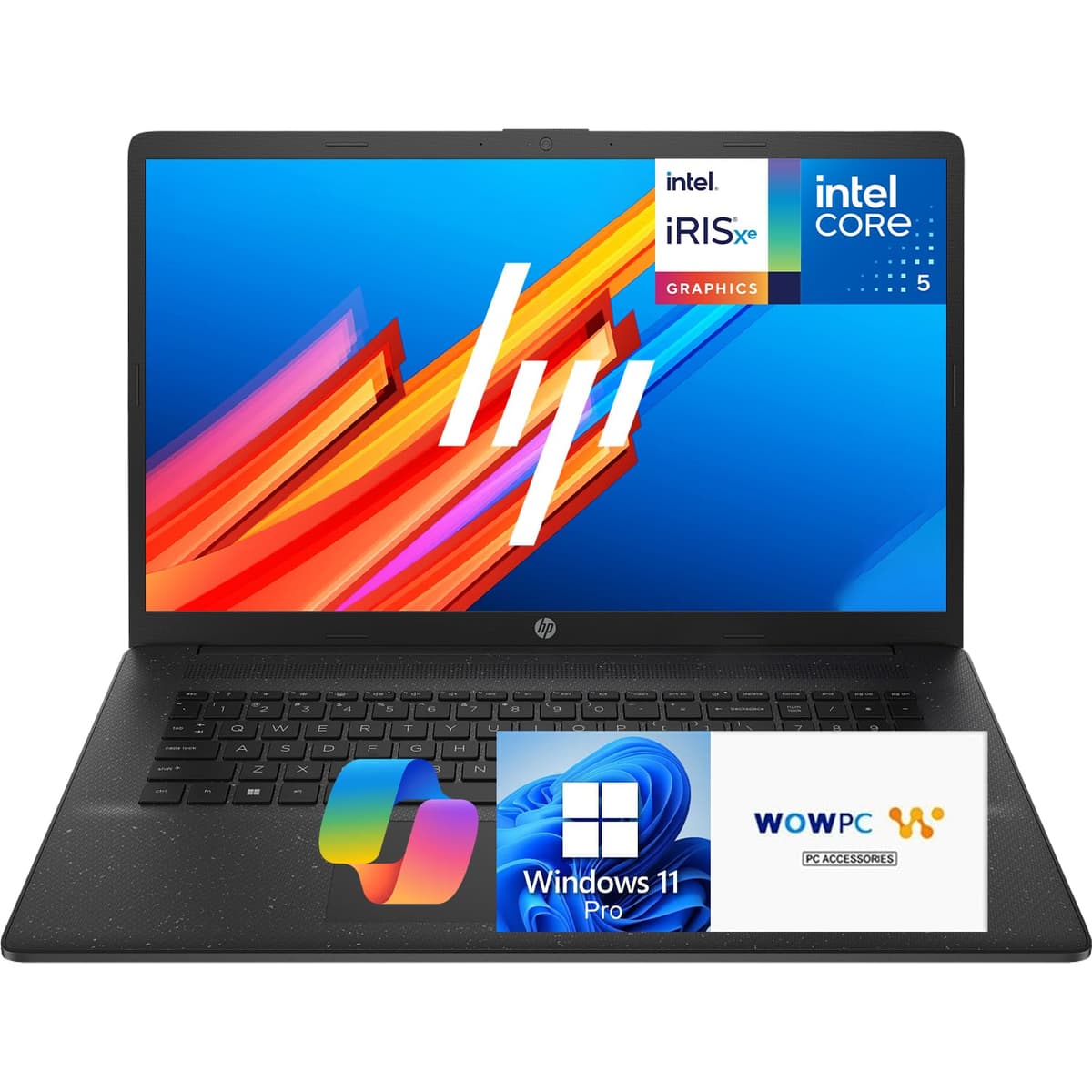HP 17 Portátil Empresarial (Modelo 2025), Pantalla Antirreflejo de 17.3”, Intel 13ª Gen i5-1334U de 10 núcleos (Mejor que i7-1255U), Compatible con Copilot IA, 32GB RAM, 1TB SSD, HDMI, Microsoft Office, Windows 11 Pro, WOWPC USB Laptop