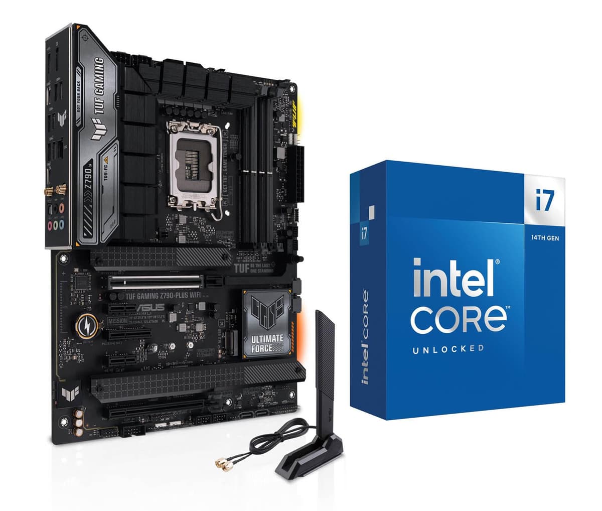 INLAND por Micro Center CPU Intel i7-14700K 14ª Gen 20 núcleos LGA 1700 Procesador de escritorio con placa madre ASUS TUF Gaming Z790-Plus WiFi DDR5 14700KTUFZ790PLWFD5