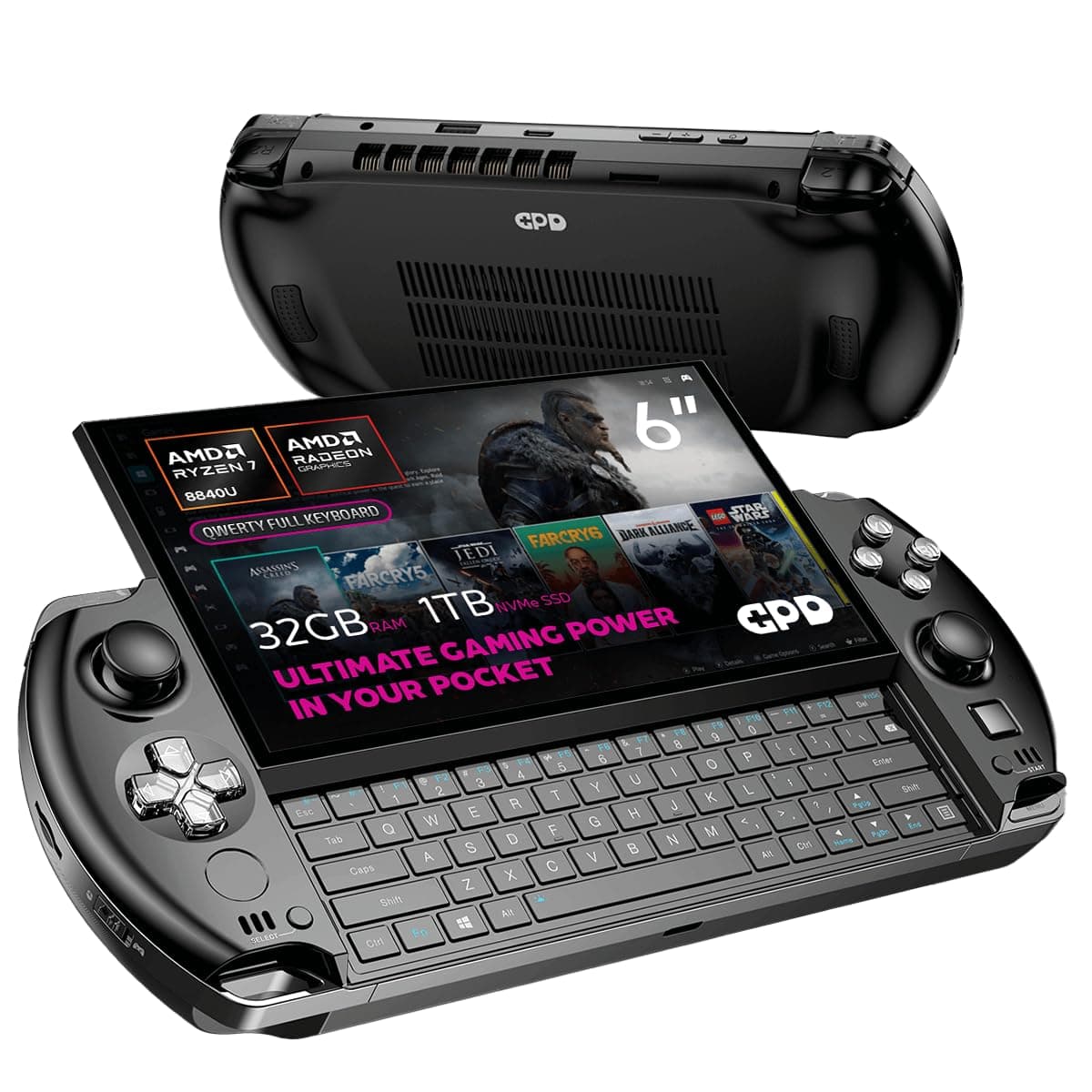 GPD Win 4 2025 Handheld Gaming PC AMD Ryzen 7 8840U 32GB 1TB 6" 1080P OcuLink