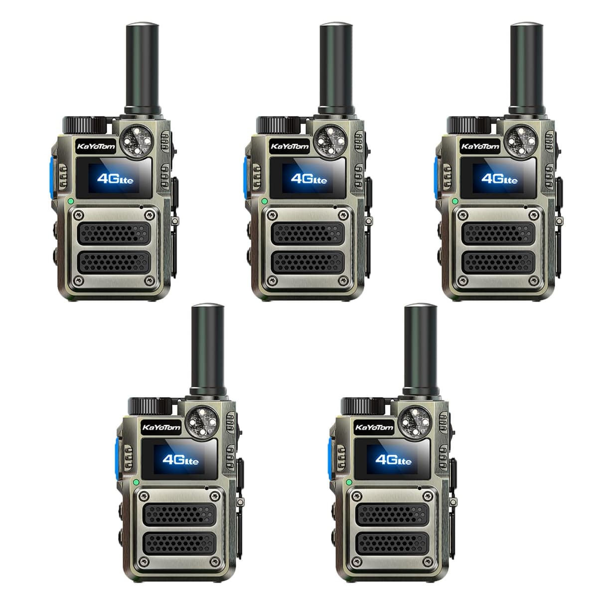 Walkie Talkies 4G LTE Kayotom M12 (5 Pack) con SIM Gratis de por Vida