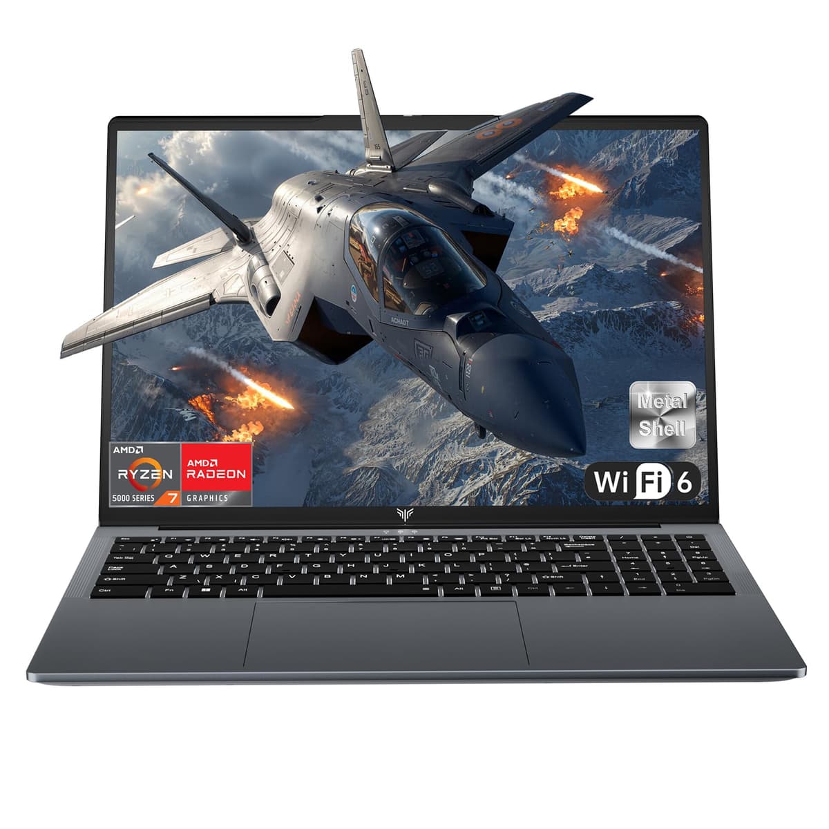 KAIGERR 2025 Laptop, Computadora portátil de 16.0 pulgadas con AMD Ryzen 7 5825U (8C/16H, hasta 4.5 GHz), 16 GB RAM, SSD NVMe de 512 GB, Windows 11, Gráficos Radeon RX Vega 8, Wi-Fi 6, Teclado retroiluminado TX16PRO