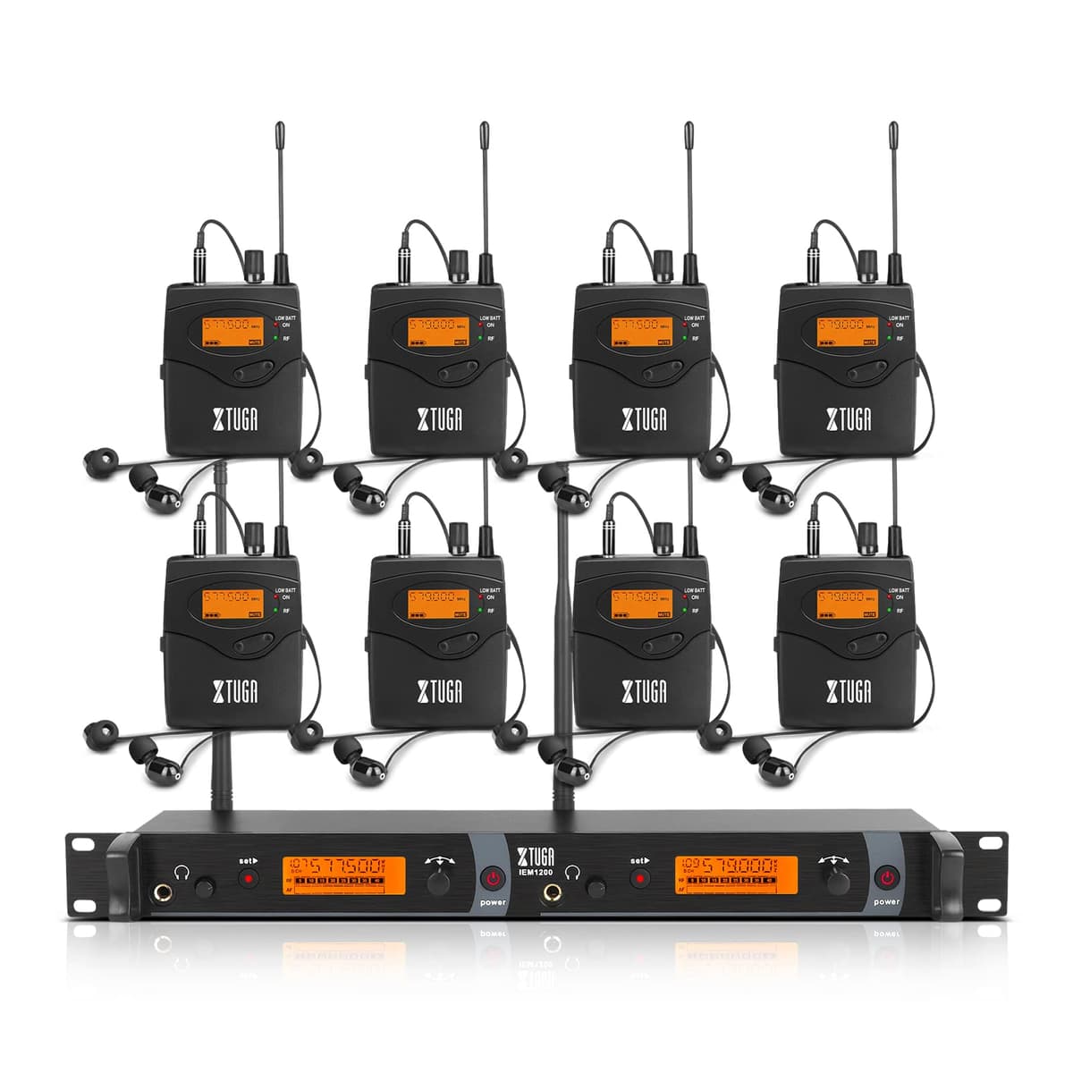 XTUGA IEM1200 Sistema inalámbrico in-ear 8 receptores con rack 0122