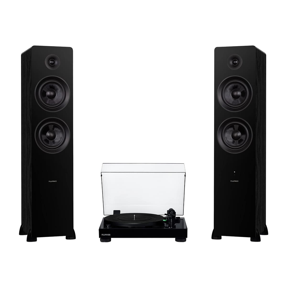 Fluance RT81 Elite Piano Black con Ai81 Black Ash - Giradiscos Hi-Fi con Stylus Diamante y 150W Bluetooth RT81TAI81