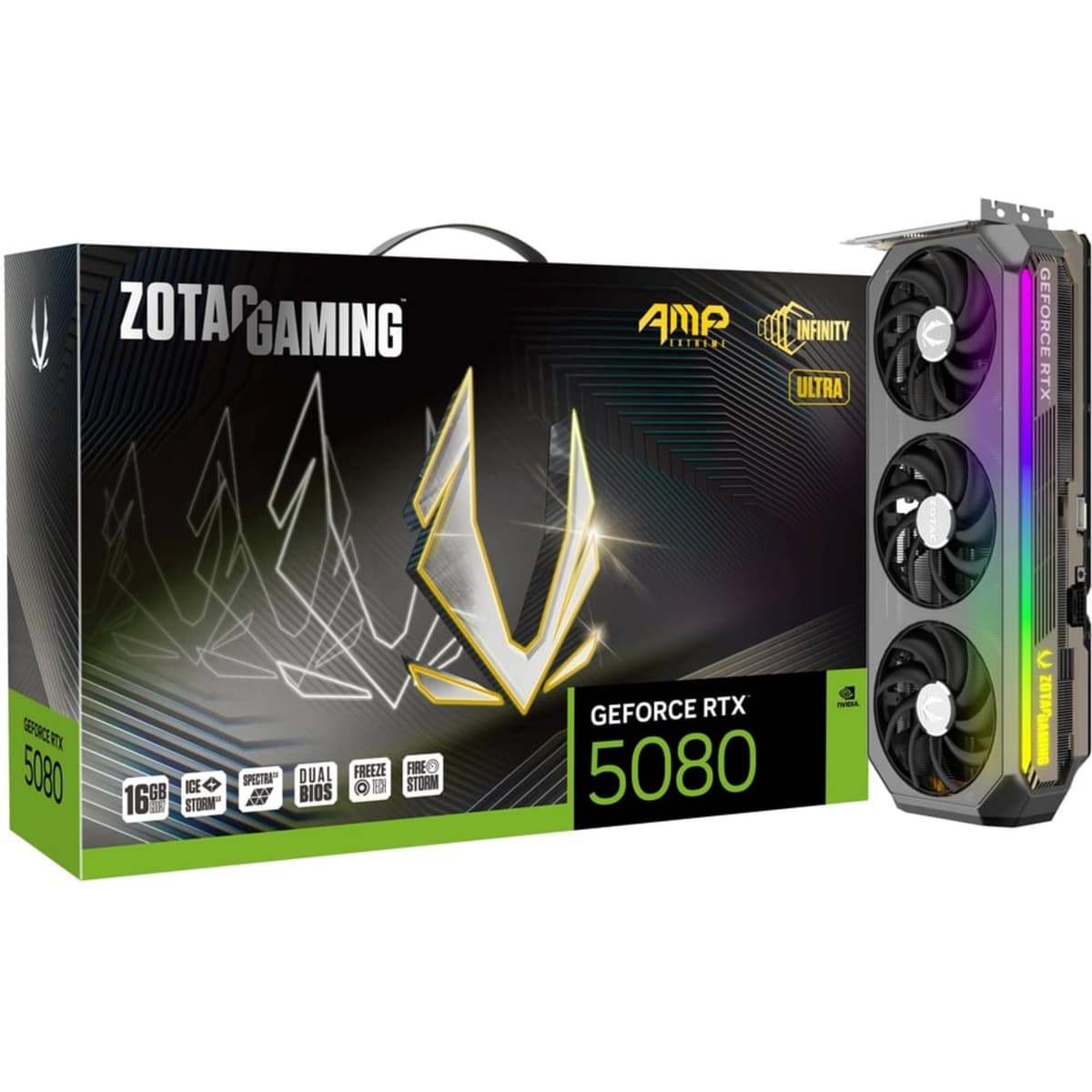 ZOTAC Gaming GeForce RTX 5080 AMP Extreme Infinity Ultra Nvidia, W129163522 (Extreme Infinity Ultra Nvidia 16 GB GDDR7) ZT-B50800BU-10P