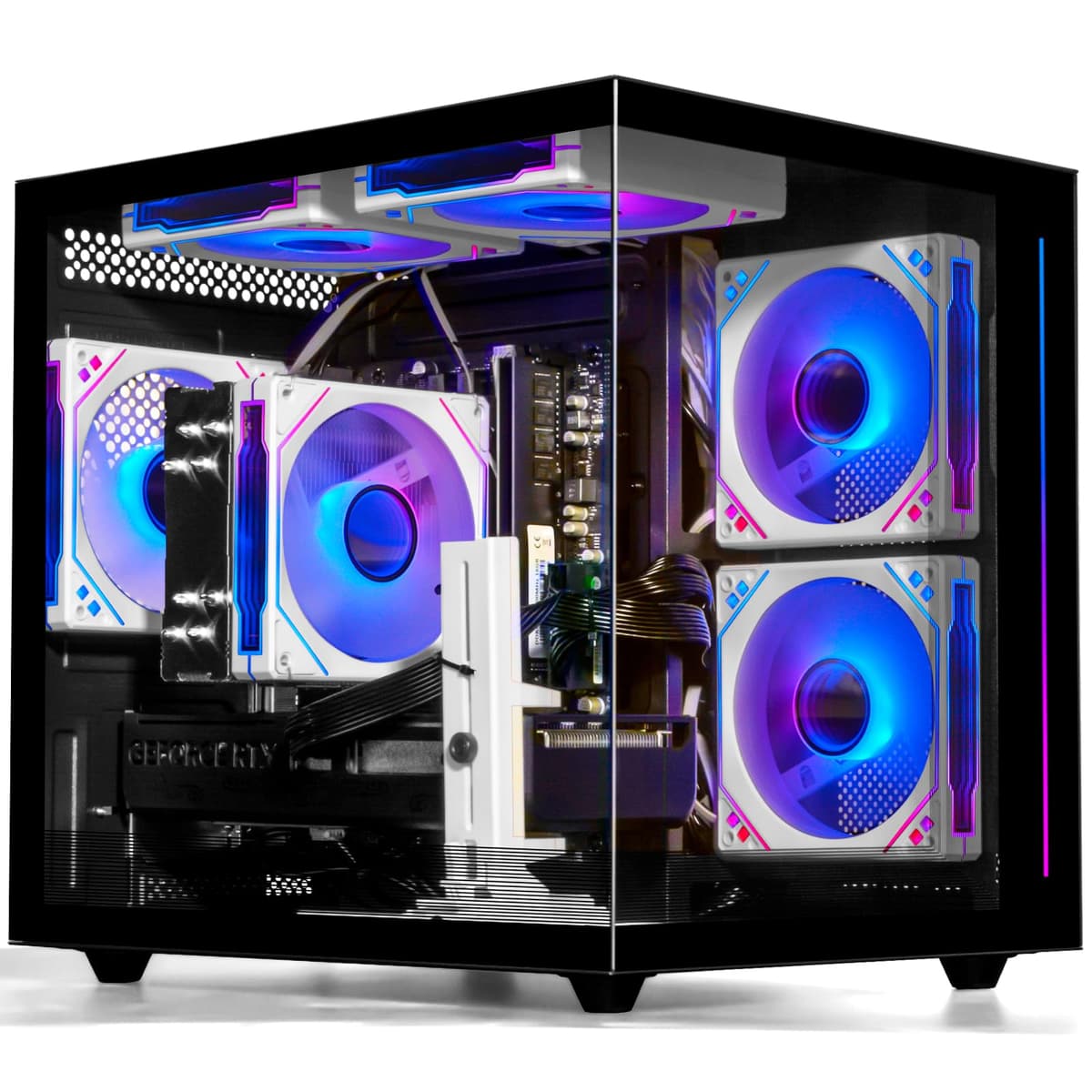 WIWB PC de Escritorio para Juegos - Ryzen 5 5500, Radeon RX 6500XT 4GB, 16GB RAM DDR4, SSD NVMe 1TB, Torre Prearmada (Negra) wwr5go