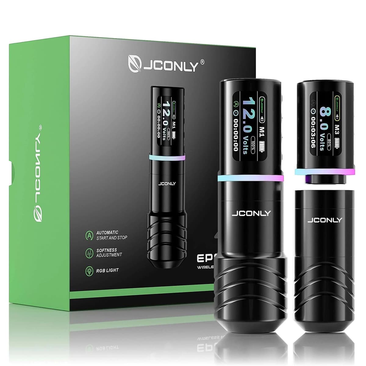 JCONLY Epoch R4 máquina de tatuar inalámbrica - batería rotatoria 1800mAh, pantalla LED táctil (4.2mm) JC-R4-B