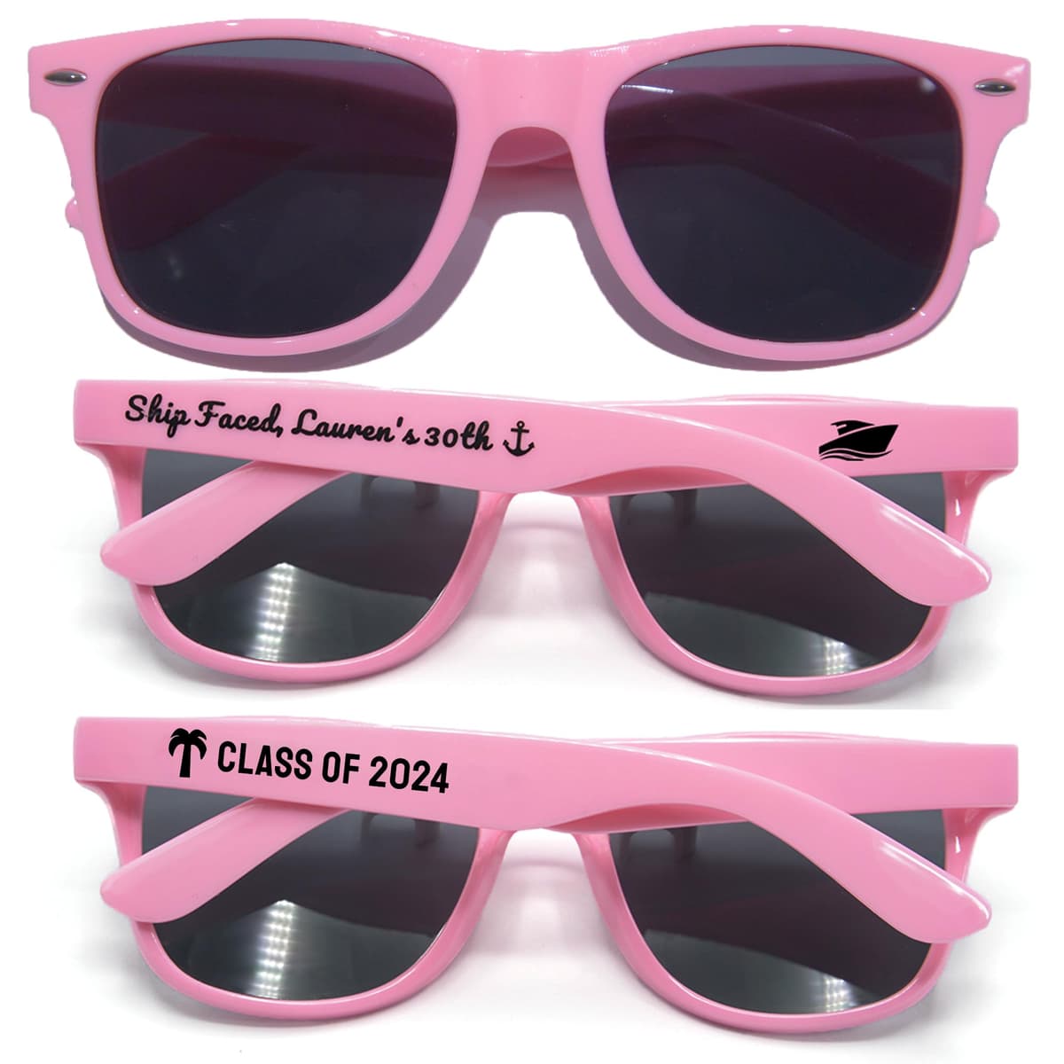 GZLDGIFTS 350PC gafas de sol personalizables para fiestas y bodas (Pink)