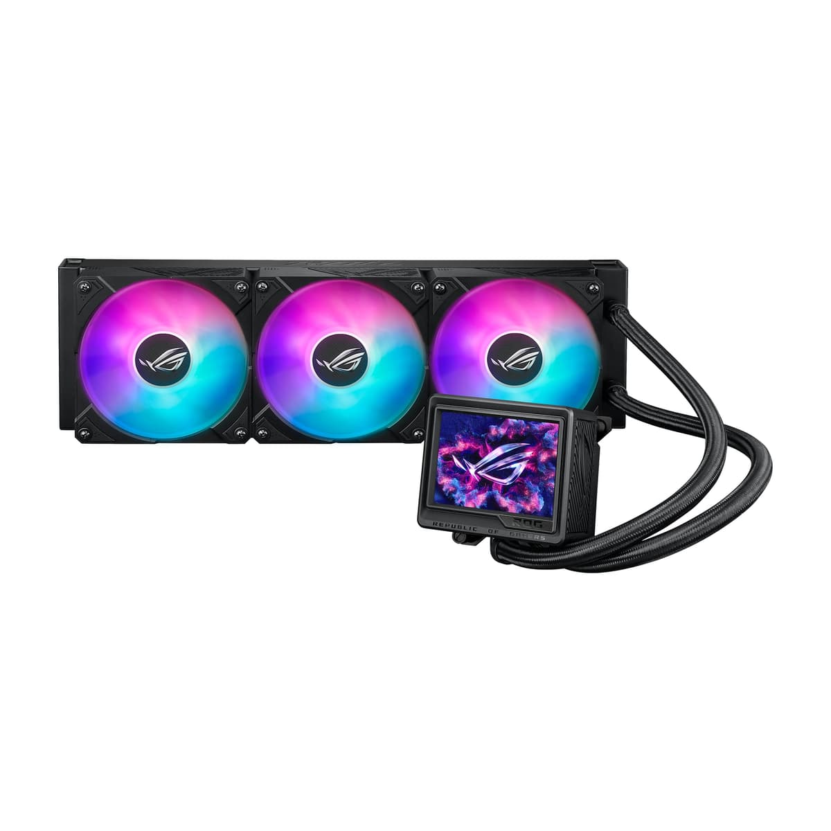 ASUS ROG RYUJIN III 360 ARGB EXTREME refrigerador líquido AIO para CPU, compatible con AMD Ryzen 9000 y Intel Core Ultra, bomba Asetek Gen8 V2; ventiladores magnéticos de alta presión estática y alto flujo; pantalla LCD personalizable de 3.5"