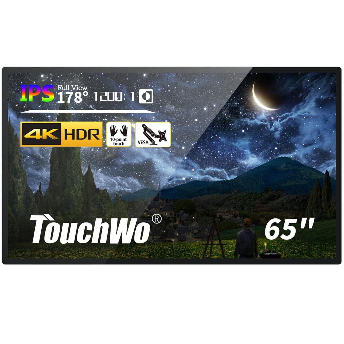 TouchWo Monitor interactivo 65" 4K con Windows 10, Core i5, 4GB RAM y 128GB TWWBHD650W2