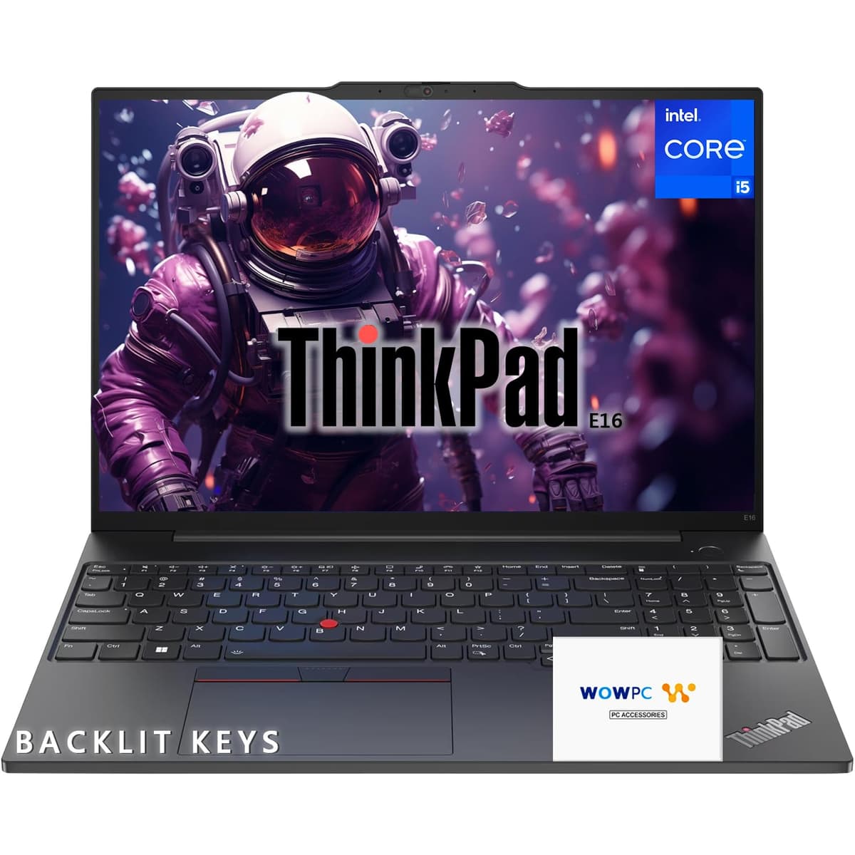 Lenovo ThinkPad E16 de 16" para empresas, 16 GB RAM, 512 GB SSD, Intel Core i5-1335U, lector de huellas, teclado retroiluminado, puerto Ethernet (RJ-45), WiFi 6, Windows 11 Pro, WOWPC USB