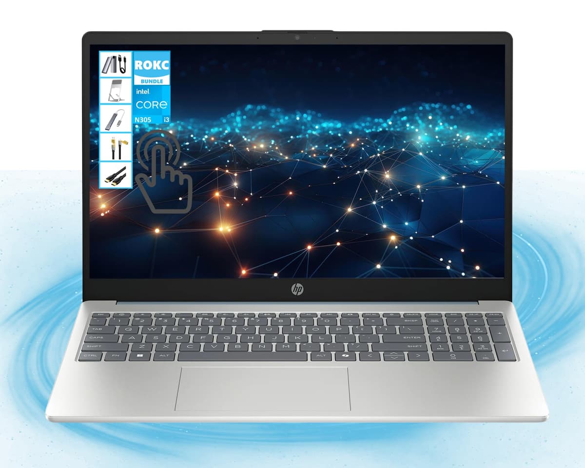 HP Pavilion 15.6" 2025 - Intel Core i3-N305, 32GB RAM, 2TB SSD + 128GB SSD portátil, Touchscreen, Windows 11 15-fd0130wm