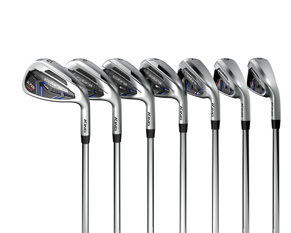 Cobra Golf 2022 LTDX Juego de Hierros One Length Acabado Cromo Satinado-Rojo-Azul (Hombres, para diestros, KBS Tour 80-90-Wedge, Rígido, 5-GW) R6701RSS5G