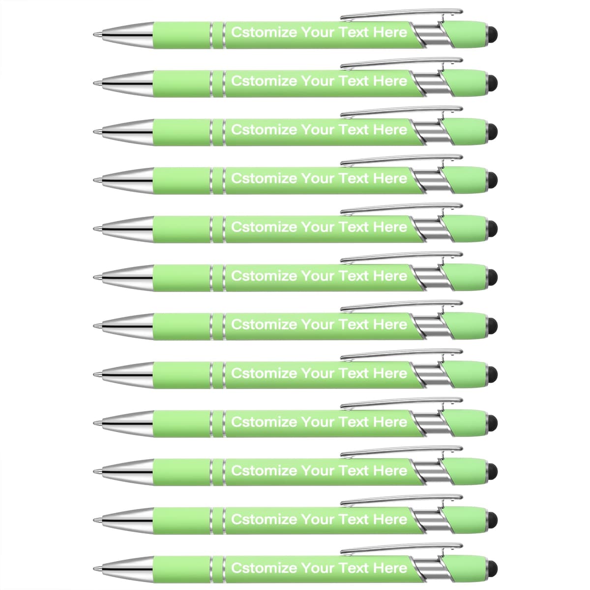 Kingluu 500 bolígrafos personalizados con stylus - tinta negra, suave escritura (Light Green) YZBDZ001
