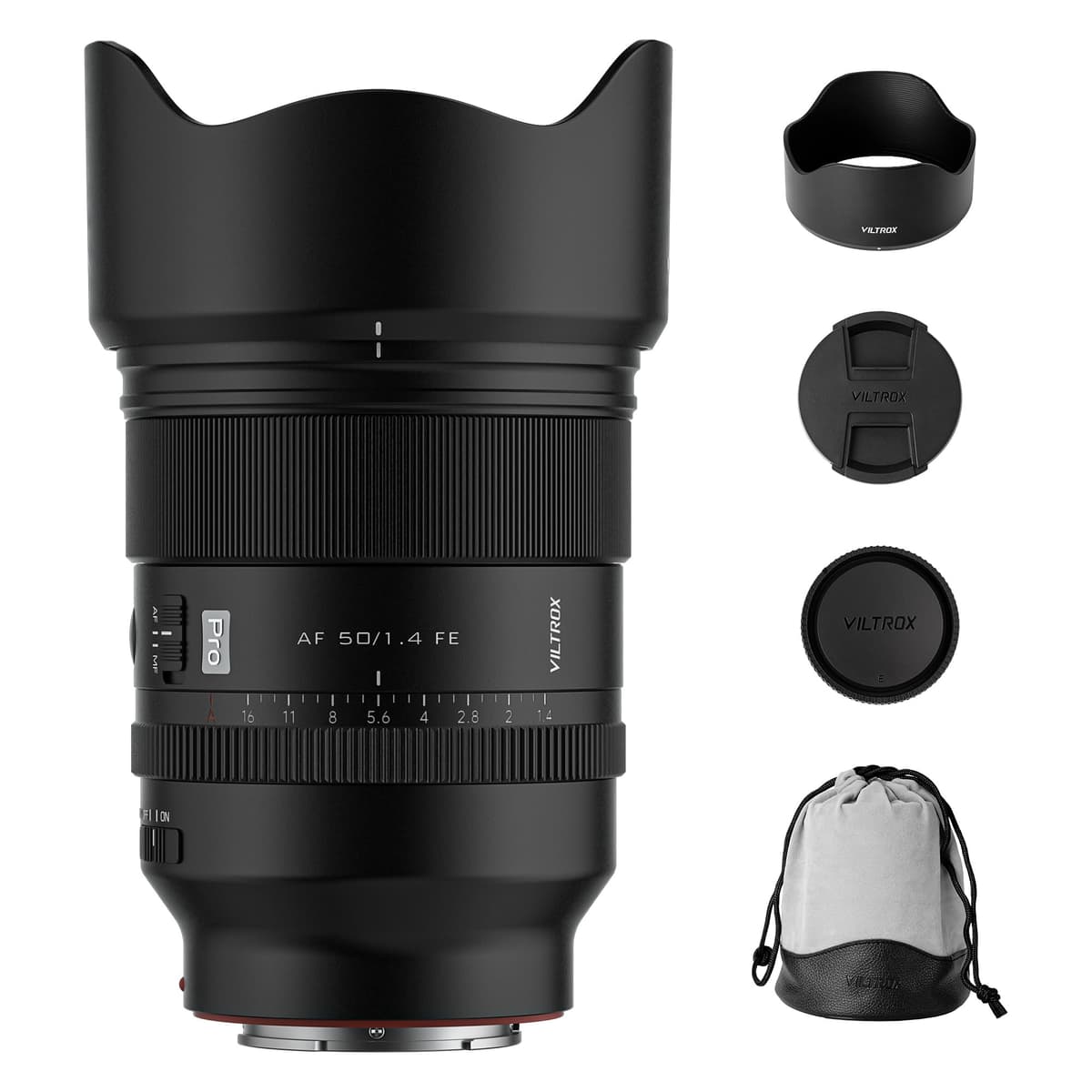 VILTROX AF 50mm F1.4 Pro FE Lente para montura Sony E, 50mm f/1.4 Autoenfoque Retrato Prime Full Frame con motor HyperVCM Compatible con cámaras Sony a7IV a7RV a9II a7CII ZVE1 A1 a6700 a6400 WY-50mm F1.4 FE