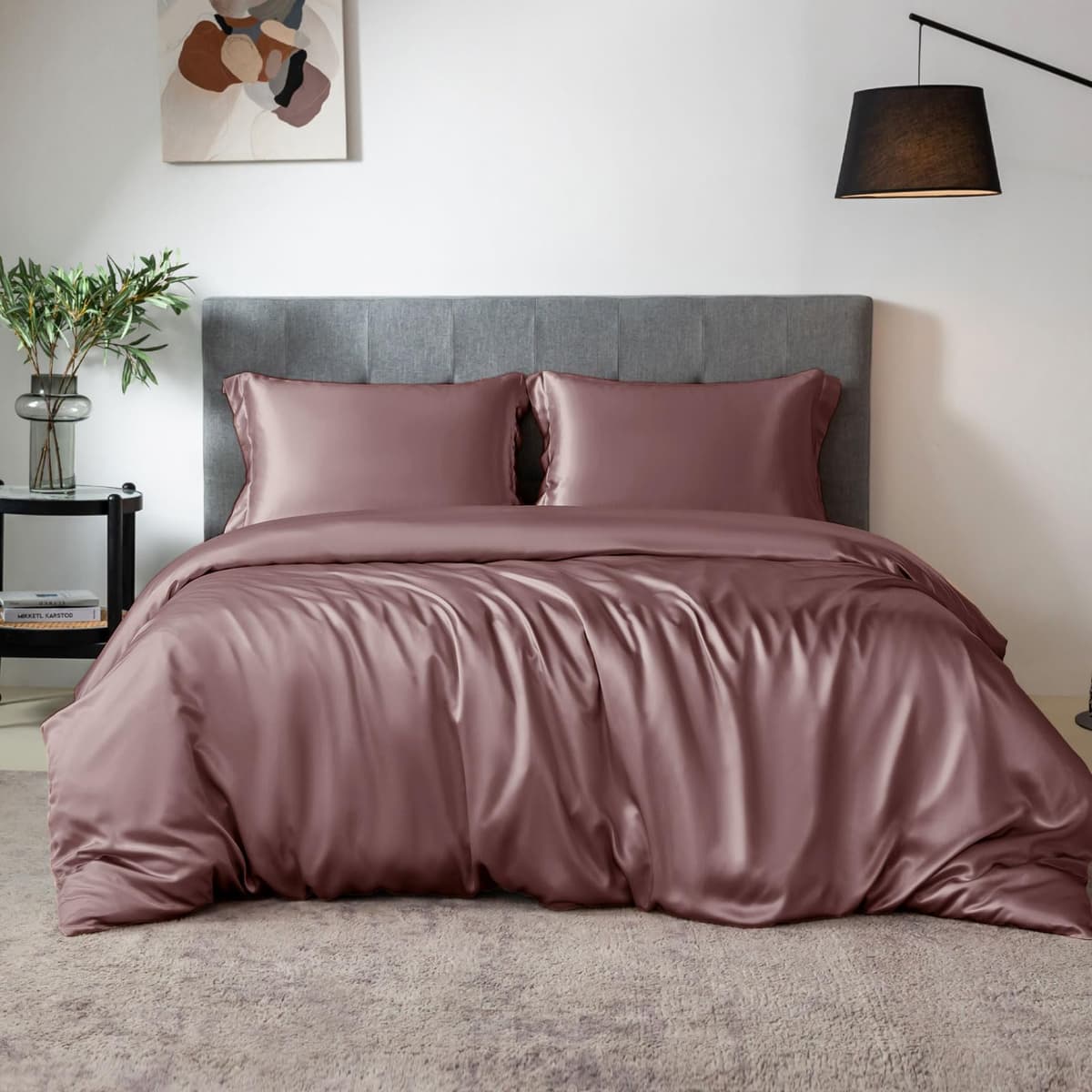 THXSILK Juego de sábanas 100% Mulberry Silk 7A+ Full, Morado W01W06410F