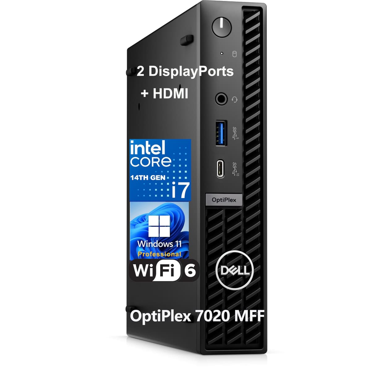 Dell OptiPlex 7020 MFF Mini PC de Negocios - i7-14700T 14ª Gen, 64GB DDR5, 4TB PCIe SSD, Windows 11 Pro