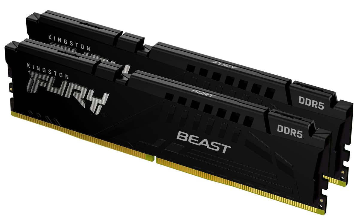 Kingston Fury Beast 32GB (2x16GB) 5600MT/s DDR5 CL40 Memoria de Escritorio | Intel XMP 3.0 | Kit de 2 | KF556C40BBK2-32