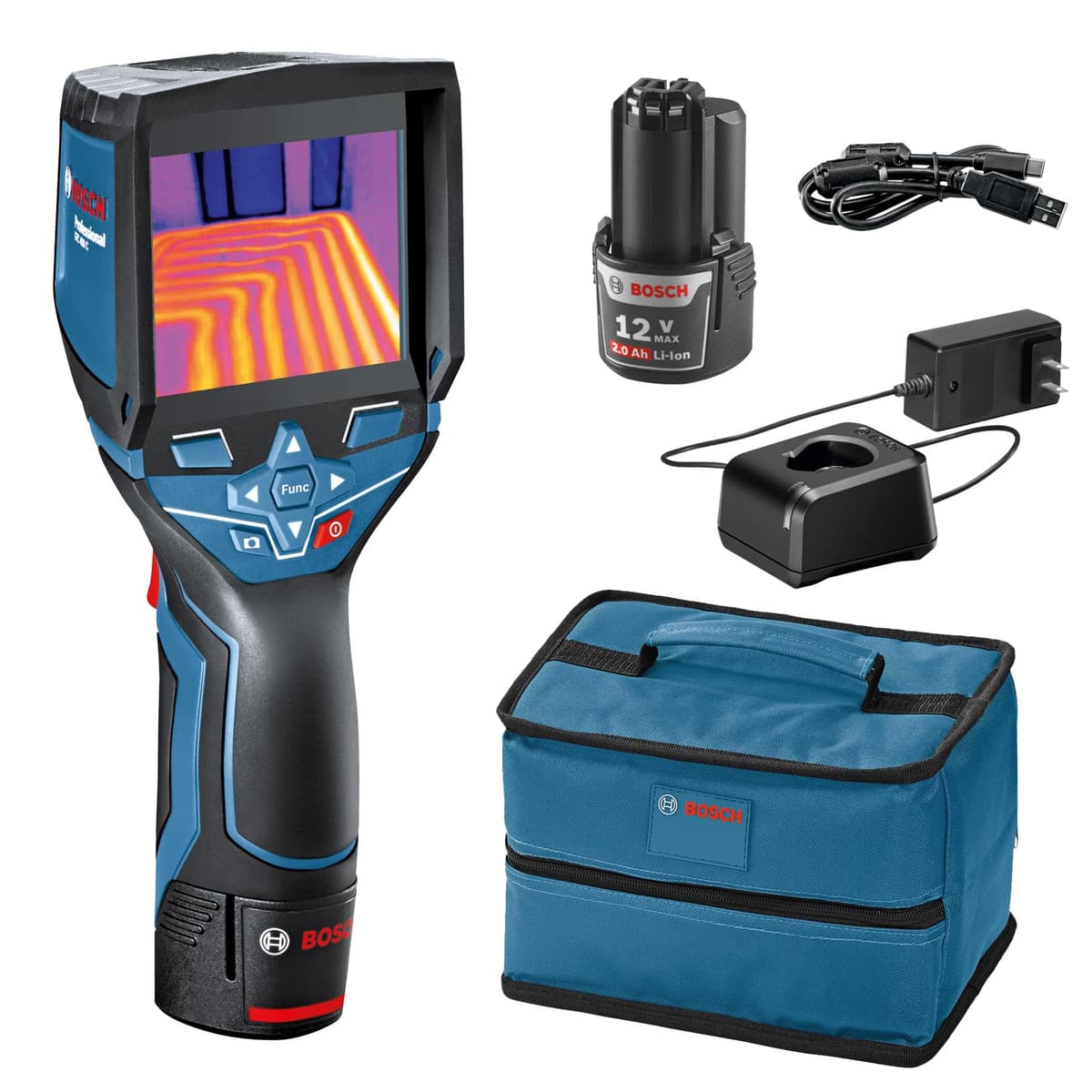Bosch GTC400C Cámara termográfica inalámbrica 12V Max con batería, cargador y funda