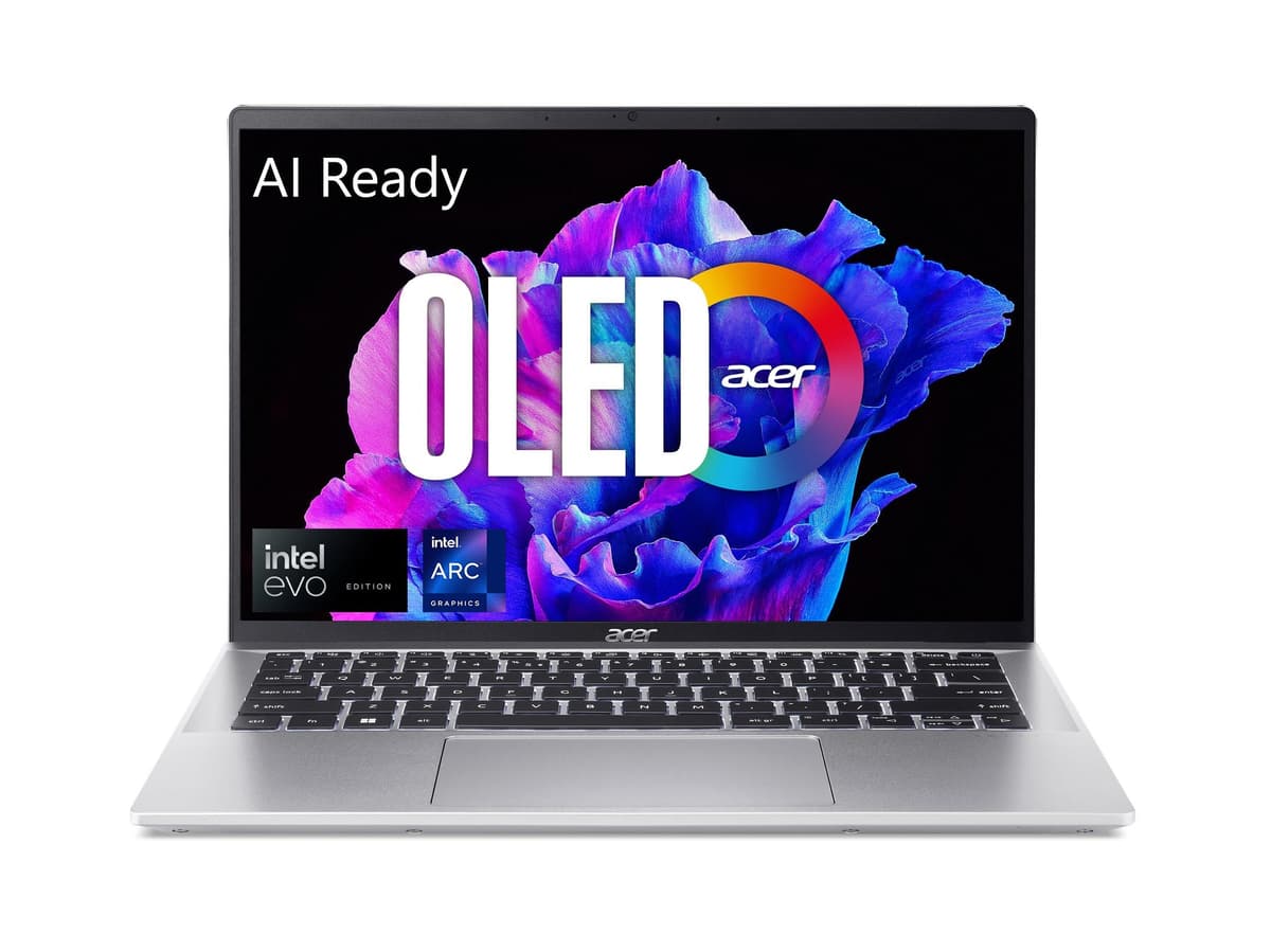 acer Swift Go 14 Intel Evo delgado y liviano | Pantalla OLED 14" 2880 x 1800 90Hz | Desbloquea experiencias de IA | Procesador Intel Core Ultra 5 125H | Intel ARC | 16GB LPDDR5X | 512GB SSD | SFG14-72-53BP NX.KP0AA.004