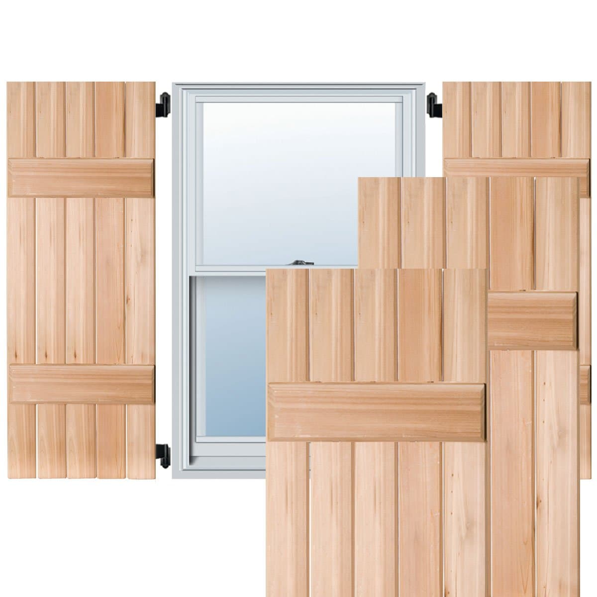 Ekena Millwork RWB18X040UNM Shutters exteriores Board-n-Batten 18" x 40" sin terminar